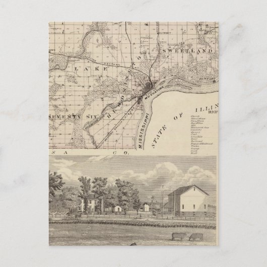 Karte des Landkreises Muscatine (Vorderseite)