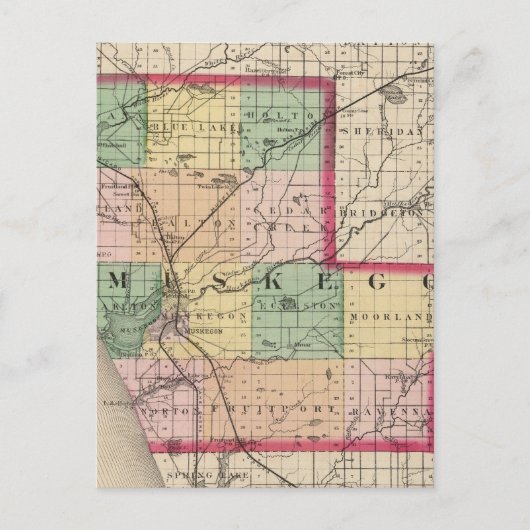 Karte des Landkreises Muskegon, Michigan (Vorderseite)