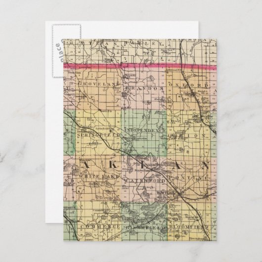 Karte des Landkreises Oakland, Michigan (Vorne/Hinten)