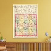 Karte des Landkreises Oakland, Michigan Leinwanddruck (Insitu (Wohnzimmer))