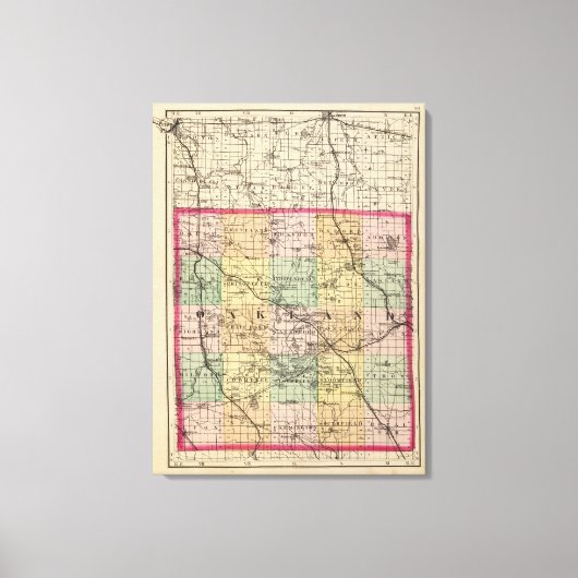 Karte des Landkreises Oakland, Michigan Leinwanddruck (Vorderseite)