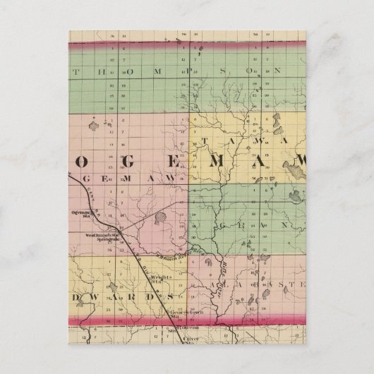 Karte des Landkreises Ogemaw, Michigan (Vorderseite)