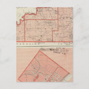 Karte des Landkreises Ohio mit der Stadt der aufst