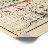 Karte des Landkreises Osceola, Michigan Poster (Ecke)