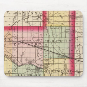 Karte des Landkreises Ottawa, Michigan Mousepad