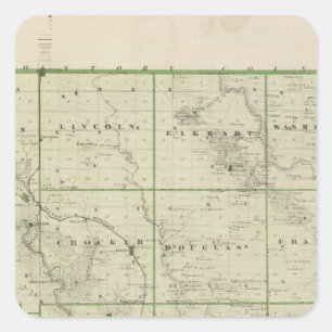 Karte des Landkreises Polk, Staat von Iowa Quadratischer Aufkleber