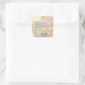 Karte des Landkreises Polk, Staat von Wisconsin Quadratischer Aufkleber (Tasche)