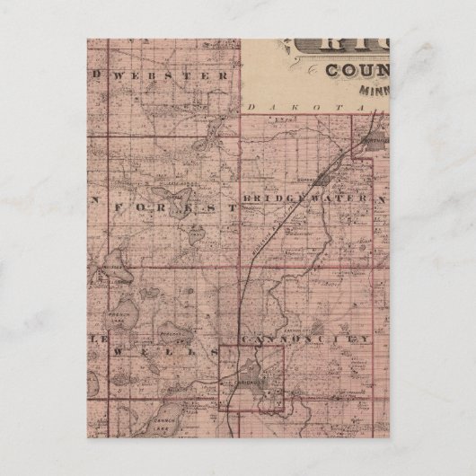 Karte des Landkreises Rice, Minnesota (Vorderseite)