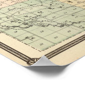 Karte des Landkreises Rock, Staat von Wisconsin Poster (Ecke)