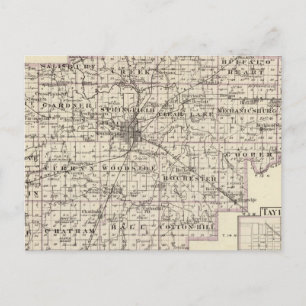 Karte des Landkreises Sangamon und Taylorville