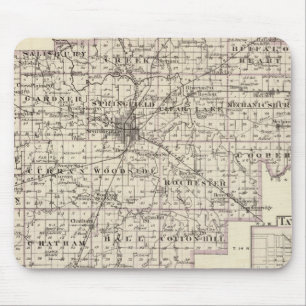 Karte des Landkreises Sangamon und Taylorville Mousepad