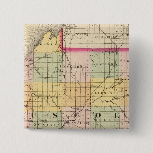 Karte des Landkreises Tuscola, Michigan Button (Vorderseite)