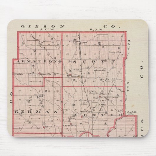 Karte des Landkreises Vanderburgh Mousepad (Vorne)