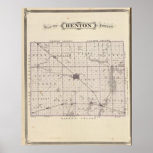 Karte des Landkreises von Benton Poster (Vorne)