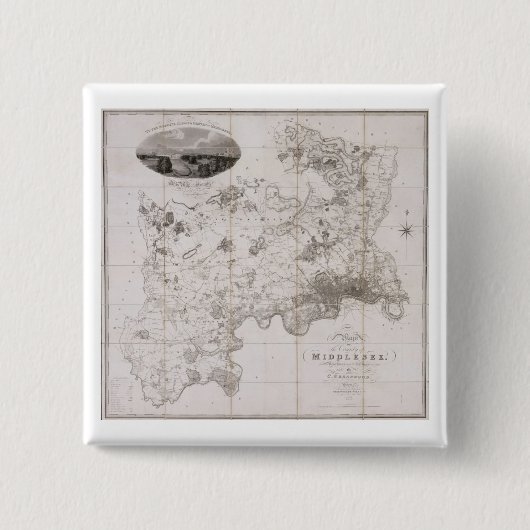 Karte des Landkreises von Middlesex, Button (Vorderseite)
