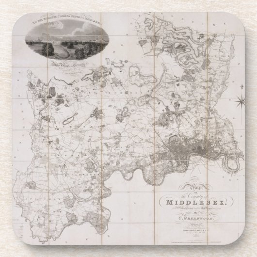 Karte des Landkreises von Middlesex, Untersetzer (Vorderseite)
