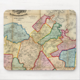 Karte des Landkreises von Norfolk, Massachusetts Mousepad
