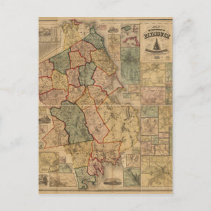 Karte des Landkreises von Plymouth Massachusetts (