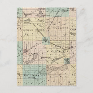 Karte des Landkreises Walworth, Staat von Wisconsi