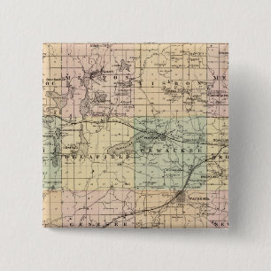 Karte des Landkreises Waukesha, Staat von Wisconsi Button
