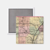 Karte des Landkreises Wayne, Michigan Magnet (Vorderseite/Rückseite)