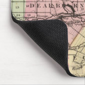 Karte des Landkreises Wayne, Michigan Mousepad (Ecke)