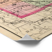 Karte des Landkreises Wayne, Michigan Poster (Ecke)