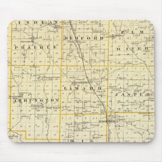 Karte des Landkreises Wayne Mousepad (Vorne)
