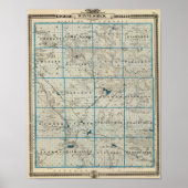 Karte des Landkreises Winneshiek, Staat von Iowa Poster (Vorne)