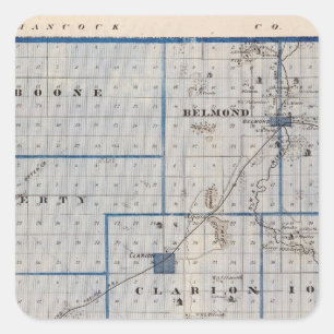 Karte des Landkreises Wright, Staat von Iowa Quadratischer Aufkleber