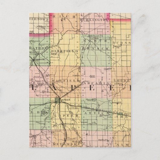 Karte des Lapeer-Landkreises, Michigan (Vorderseite)