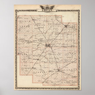 Karte des Logan-Landkreises Poster