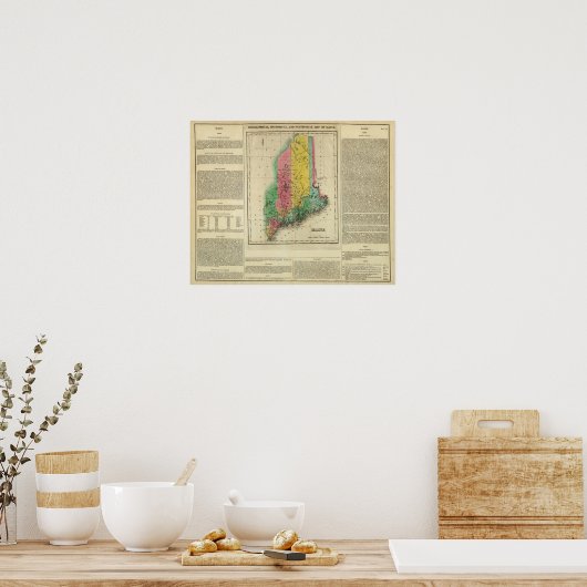 Karte des Maine Poster (Küche)