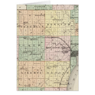 Karte des Manitowoc-Landkreises, Staat von Wiscons