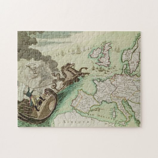 Karte des Marineangriffs auf England durch Puzzle (Horizontal)