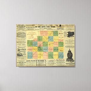 Karte des McLean-Landkreises, Illinois 1886 Leinwanddruck