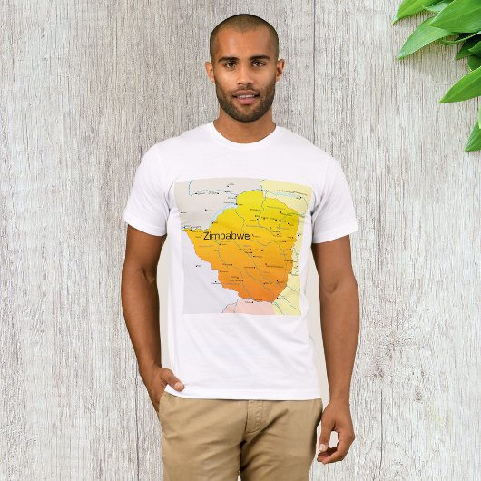 Karte des Mens-T - Shirt in Simbabwe