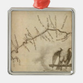 Karte des Mississippi-Flusses Silbernes Ornament (Vorne)