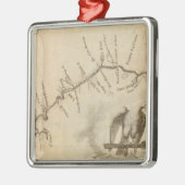 Karte des Mississippi-Flusses Silbernes Ornament (Links)