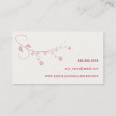 Karte des Mitarbeiters mit den roten Blumen und (Rückseite)