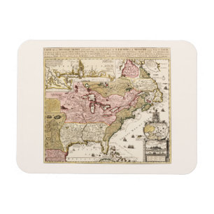 Karte des mittelalterlichen französischen Quebec/N Magnet