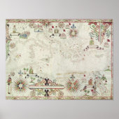 Karte des Mittelmeers, 1625 Poster (Vorne)