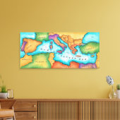 Karte des Mittelmeers Leinwanddruck (Insitu (Wohnzimmer))