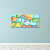 Karte des Mittelmeers Leinwanddruck (Insitu (Holzboden))