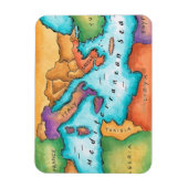 Karte des Mittelmeers Magnet (Vertikal)