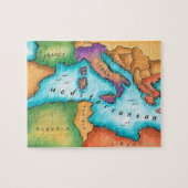 Karte des Mittelmeers Puzzle (Horizontal)