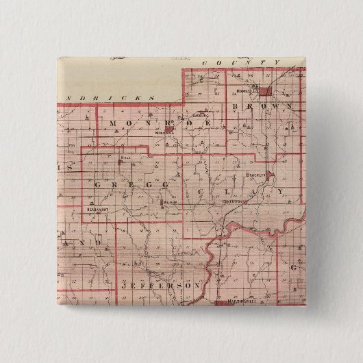 Karte des Morgan-Landkreises mit Mooresville Button (Vorderseite)