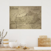 Karte des mythischen Landes Kentucky Poster (Küche)
