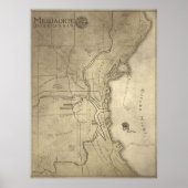Karte des mythischen Landes Milwaukee Poster (Vorne)