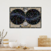 Karte des nächtlichen Himmels Poster (Küche)